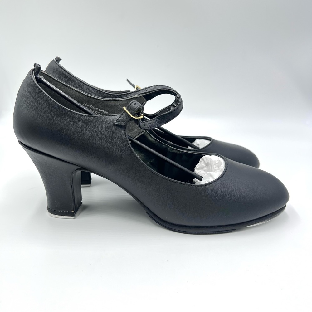 10W 10 W WIDE Capezio 657 Manhattan Xtreme‎ Black Leather Tap Dance Shoes Heels